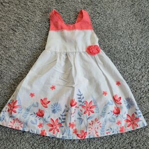 Penny M Coral and White Floral Kids Dress Size 4T *NWOT*